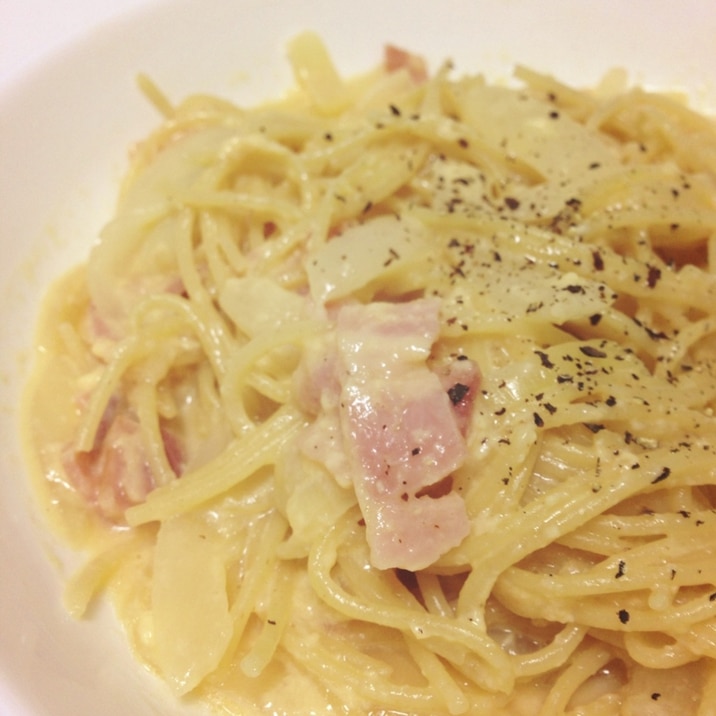 全卵 牛乳のお手軽カルボナーラ レシピ 作り方 By ゆぱ9223 楽天レシピ 全卵 牛乳のお手軽カルボナーラ レシピ 作り方 By ゆぱ9223 楽天レシピ